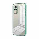 For vivo S9e Transparent Plating Fine Hole Phone Case(Green) - 1