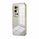 For vivo X60 Pro+ Transparent Plating Fine Hole Phone Case(Gold) - 1