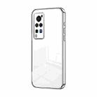 For vivo X60 Pro Transparent Plating Fine Hole Phone Case(Silver) - 1