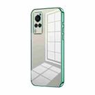 For vivo X60 Transparent Plating Fine Hole Phone Case(Green) - 1