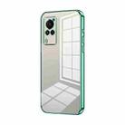 For vivo X60 Curved Screen Transparent Plating Fine Hole Phone Case(Green) - 1