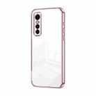 For vivo S7e / Y73s Transparent Plating Fine Hole Phone Case(Pink) - 1