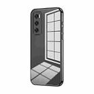 For vivo V20 SE / Y70 Transparent Plating Fine Hole Phone Case(Black) - 1
