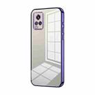 For vivo V20 Transparent Plating Fine Hole Phone Case(Purple) - 1