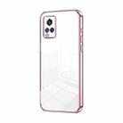 For vivo V20 Transparent Plating Fine Hole Phone Case(Pink) - 1
