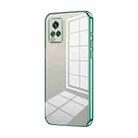 For vivo V20 Transparent Plating Fine Hole Phone Case(Green) - 1