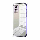 For vivo S7 / V20 Pro Transparent Plating Fine Hole Phone Case(Purple) - 1