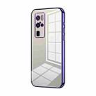 For vivo X50 Pro+ Transparent Plating Fine Hole Phone Case(Purple) - 1