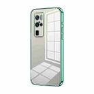 For vivo X50 Pro+ Transparent Plating Fine Hole Phone Case(Green) - 1