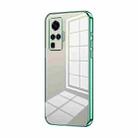 For vivo X50 Pro Transparent Plating Fine Hole Phone Case(Green) - 1