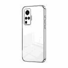 For vivo X50 Pro Transparent Plating Fine Hole Phone Case(Silver) - 1