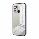 For vivo Y50 / Y30 Transparent Plating Fine Hole Phone Case(Purple) - 1