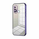 For vivo Z6 5G Transparent Plating Fine Hole Phone Case(Purple) - 1