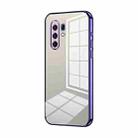 For vivo X30 Pro Transparent Plating Fine Hole Phone Case(Purple) - 1