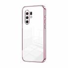 For vivo X30 Pro Transparent Plating Fine Hole Phone Case(Pink) - 1