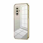 For vivo X30 Transparent Plating Fine Hole Phone Case(Gold) - 1