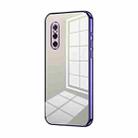 For vivo X27 Transparent Plating Fine Hole Phone Case(Purple) - 1