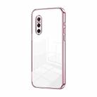 For vivo X27 Transparent Plating Fine Hole Phone Case(Pink) - 1