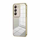 For vivo V30 SE Transparent Plating Fine Hole Phone Case(Gold) - 1