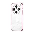 For vivo X100s Pro Transparent Plating Fine Hole Phone Case(Pink) - 1