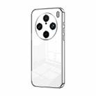 For vivo X100s Pro Transparent Plating Fine Hole Phone Case(Silver) - 1