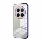 For vivo X100 Ultra Transparent Plating Fine Hole Phone Case(Purple) - 1