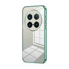 For vivo X100 Ultra Transparent Plating Fine Hole Phone Case(Green) - 1