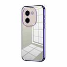 For vivo Y200 Transparent Plating Fine Hole Phone Case(Purple) - 1