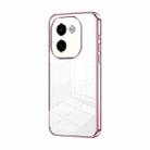 For vivo Y200 Transparent Plating Fine Hole Phone Case(Pink) - 1