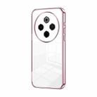 For vivo Y300 Pro Transparent Plating Fine Hole Phone Case(Pink) - 1