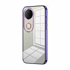 For vivo S20 Transparent Plating Fine Hole Phone Case(Purple) - 1