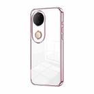 For vivo S20 Transparent Plating Fine Hole Phone Case(Pink) - 1