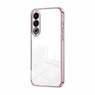 For Meizu 20 Transparent Plating Fine Hole Phone Case(Pink) - 1