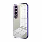 For Meizu 20 Pro Transparent Plating Fine Hole Phone Case(Purple) - 1
