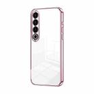 For Meizu 20 Pro Transparent Plating Fine Hole Phone Case(Pink) - 1