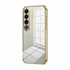 For Meizu 20 Pro Transparent Plating Fine Hole Phone Case(Gold) - 1