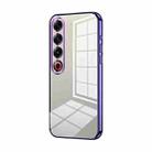 For Meizu 21 Pro Transparent Plating Fine Hole Phone Case(Purple) - 1