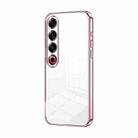 For Meizu 21 Pro Transparent Plating Fine Hole Phone Case(Pink) - 1
