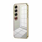 For Meizu 21 Pro Transparent Plating Fine Hole Phone Case(Gold) - 1