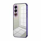 For Meizu 21 Transparent Plating Fine Hole Phone Case(Purple) - 1