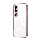 For Meizu 21 Transparent Plating Fine Hole Phone Case(Pink) - 1