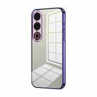 For Meizu 21 Note Transparent Plating Fine Hole Phone Case(Purple) - 1