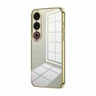 For Meizu 21 Note Transparent Plating Fine Hole Phone Case(Gold) - 1