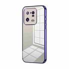 For Xiaomi 13 Pro Transparent Plating Fine Hole Phone Case(Purple) - 1