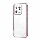 For Xiaomi 13 Pro Transparent Plating Fine Hole Phone Case(Pink) - 1