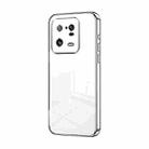 For Xiaomi 13 Pro Transparent Plating Fine Hole Phone Case(Silver) - 1