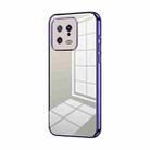 For Xiaomi 13 Transparent Plating Fine Hole Phone Case(Purple) - 1