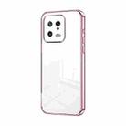 For Xiaomi 13 Transparent Plating Fine Hole Phone Case(Pink) - 1