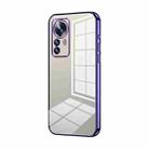 For Xiaomi 12 Pro / 12S Pro Transparent Plating Fine Hole Phone Case(Purple) - 1