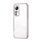For Xiaomi 12S Transparent Plating Fine Hole Phone Case(Pink) - 1